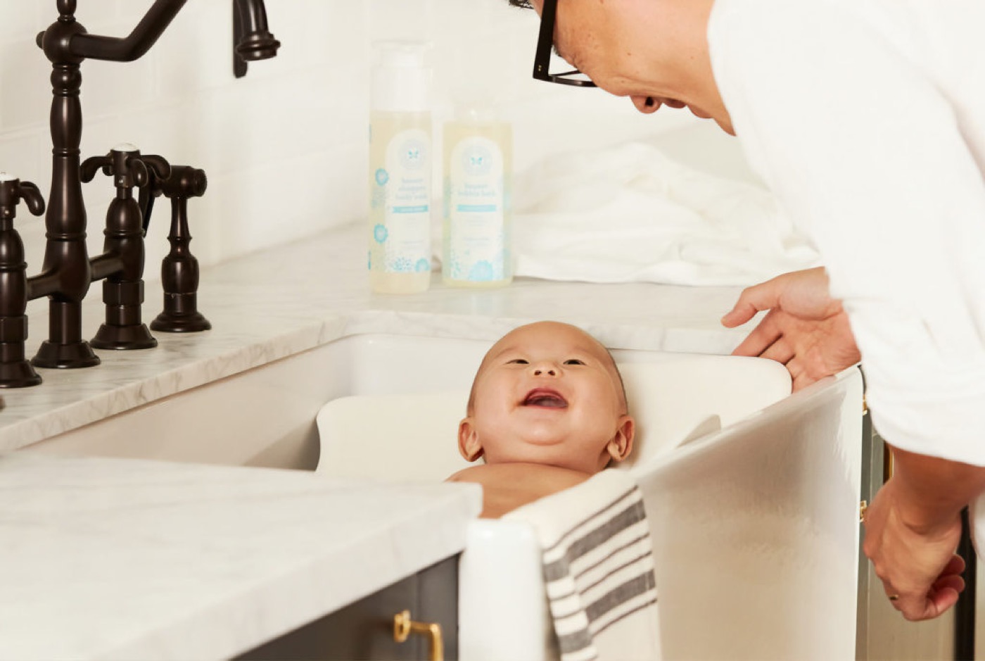 Baby bath time