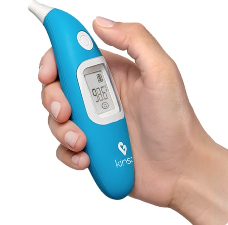 Hand holding the Kinsa Smart Ear thermometer